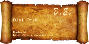 Diel Erik névjegykártya